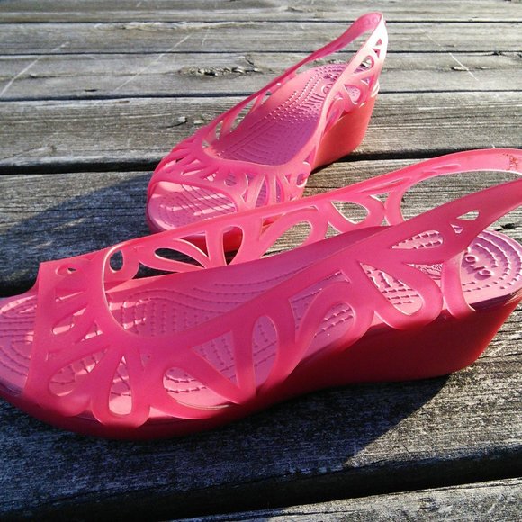 Crocs Pink Jelly Adrina Mini Wedge Sandals - Picture 7 of 7